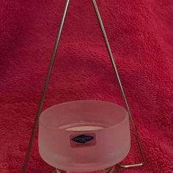 Nuutajarvi 1793 Arabia Finland Frosted Tea Light Candle Holder With Metal Hanger