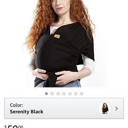 Boba Baby Wrap Carrier - Original Child and Newborn Sling (Serenity Black)