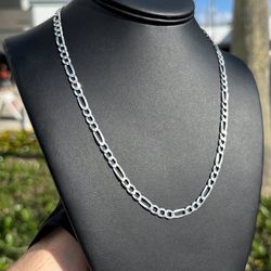 New Jewelry .925 sterling silver Figaro link chain necklace 20” 5.00mm