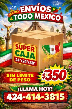 Cajas a mexico sin limite de peso