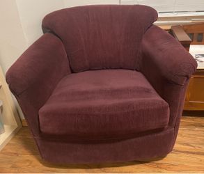 Burgundy Upholstered Barrel Accent Chair
