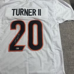 DJ Turner II Signed Autograph Custom Jersey - Beckett Coa - Cincinnati Bengals