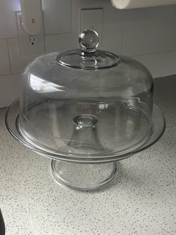 Glass Cake Stand with Dome Cover