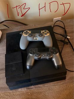 PS4, 2 controllers, Variety of games, 1Tb external drive, optional 55” Samsung TV
