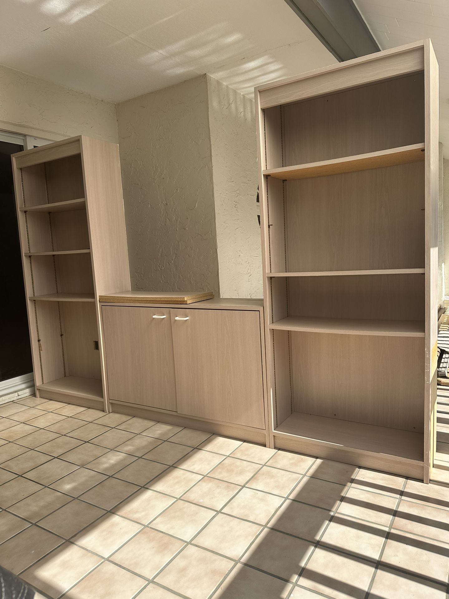 Two Sets Bookshelves Left And Right Side