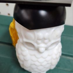 Vintage Avon Wise Choice Milk Glass Owl Cologne Bottle