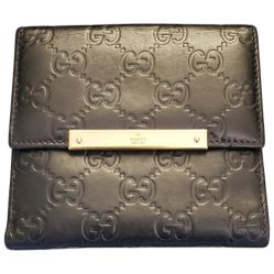 GUCCI Guccisimo Metal Bar French Flap Bi-Fold Wallet 