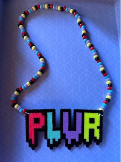 PLUR KANDI PERLER NECKLACE FESTIVAL RAVES