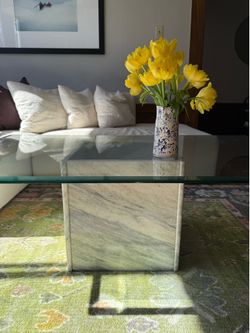 Vintage marble & glass coffee table