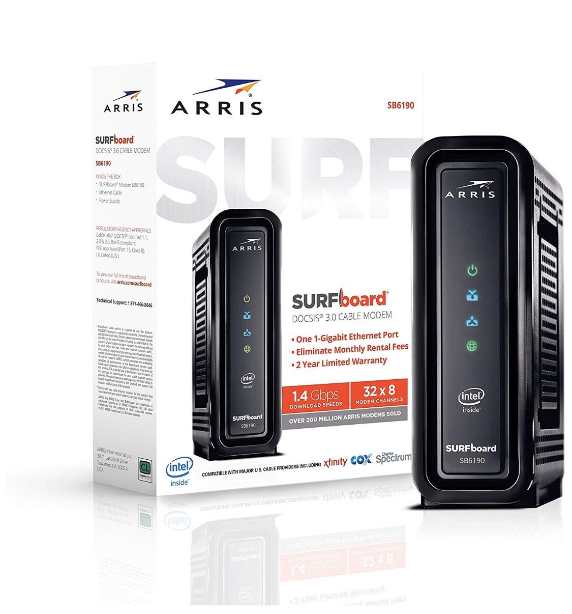 ARRIS Surfboard SB6190 1.4 Gbps Comcast Xfinity Modem