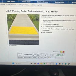 ADA Warning Pads - Surface Mount, 2 x 5”, Yellow