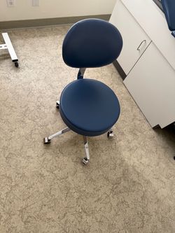 Clinton Industries 5-Leg Pneumatic Medical Stool with Backrest x3