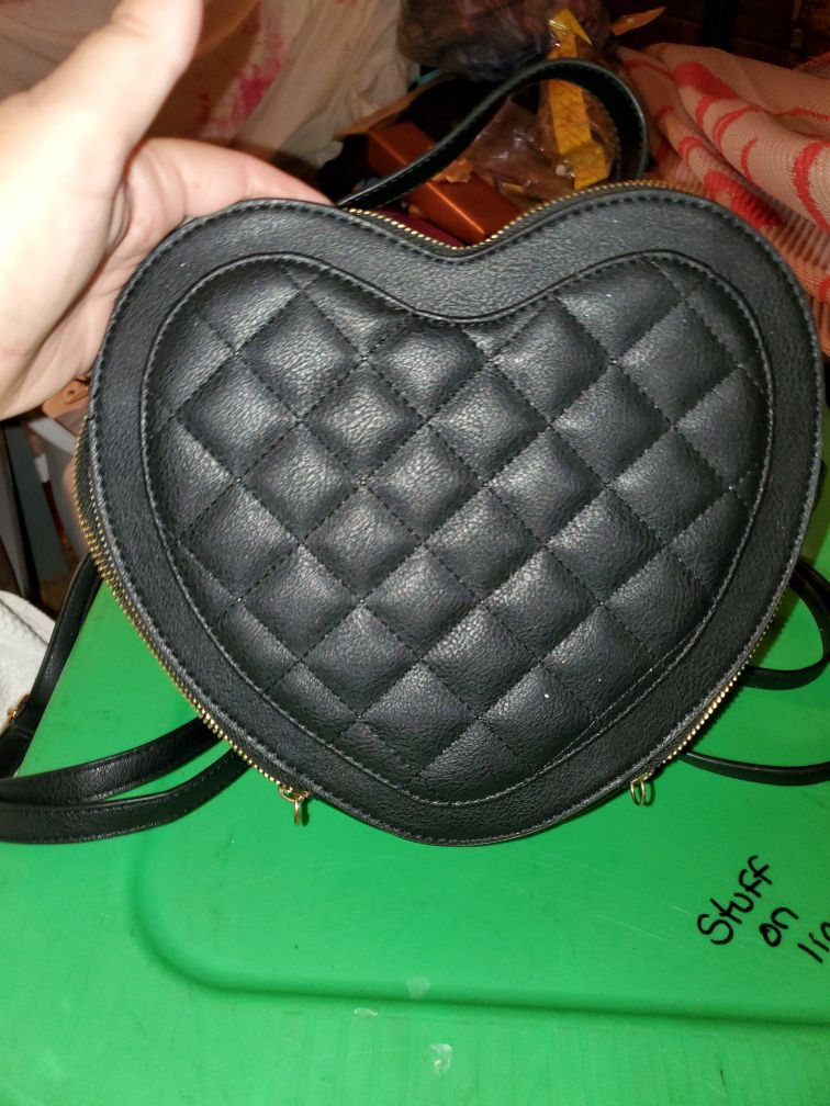 Black heart shaped backpack