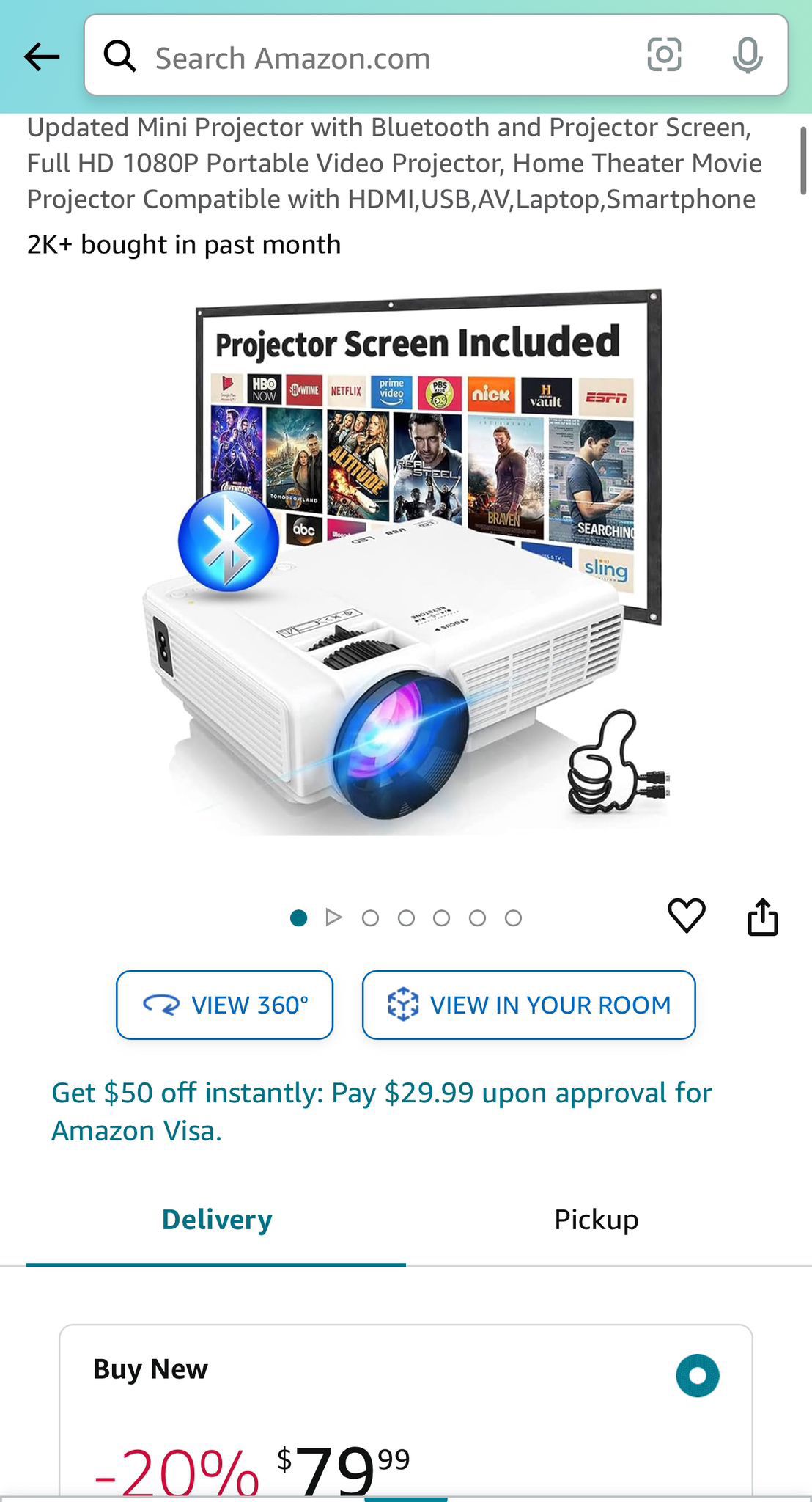 Mini Projector With Bluetooth 