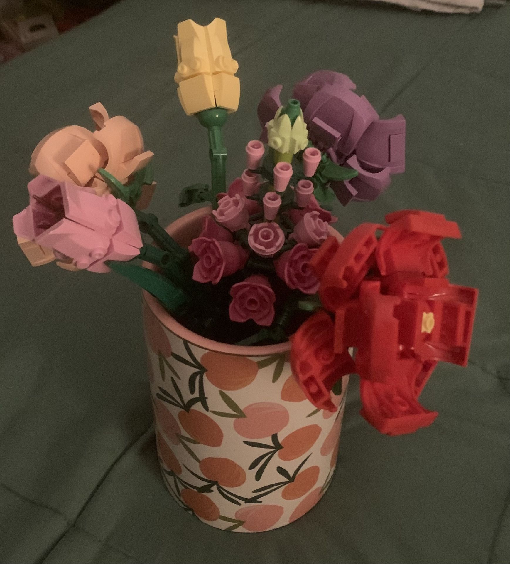 peach print flower vase (vase only)