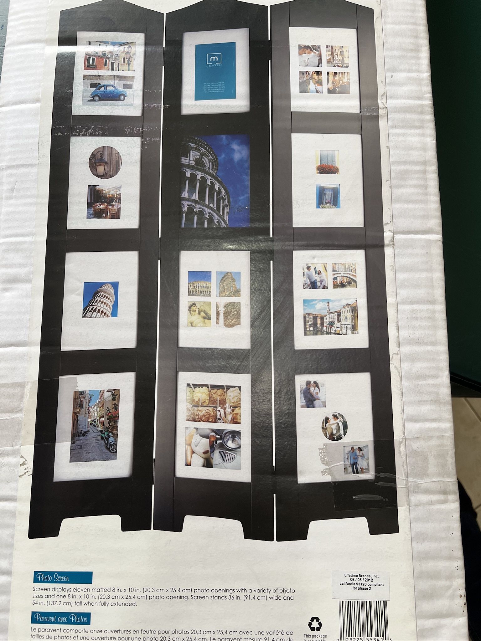 Wood Folding 3-Panel Photo Screen