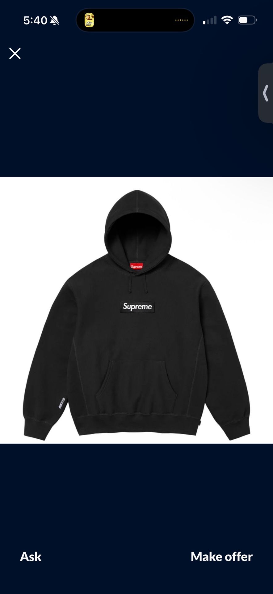 Supreme Box logo Hoodie Large