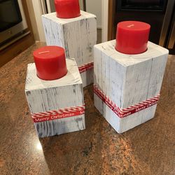 Real Wood Holiday Candles
