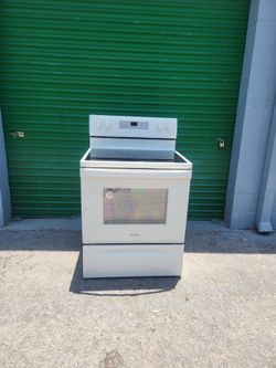 Whirlpool Cream Glass Stove