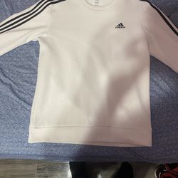  ADIDAS 3-STRIPES CREW NECK SWEATSHIRT WHITE