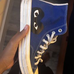 Blue Cdg Converse 