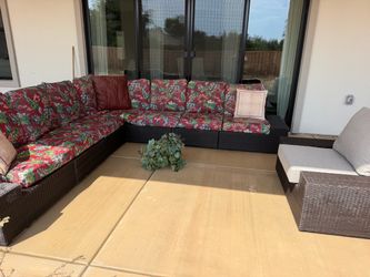 Eight piece outdoor patio section