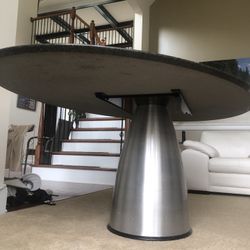 Contemporary Modern Black Granite Dining Table