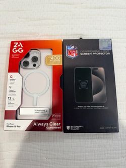 iPhone 16 Pro clear case and screen protector zagg NEW