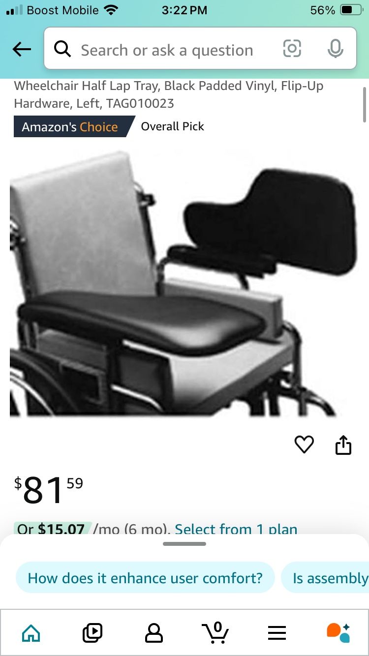 Wheel Chair Half Tray Arm Rest New