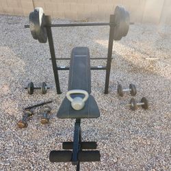 Weight Bench And Weights