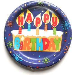 🎂🎈$15 for 100 plates! Happy Birthday Paper Plates 9inch