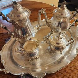 Elegant Vintage Newport Silverplated Coffee & Tea Set