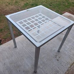Square glass top table