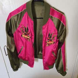 Emma and Sam 100% silk reversible bomber jacket