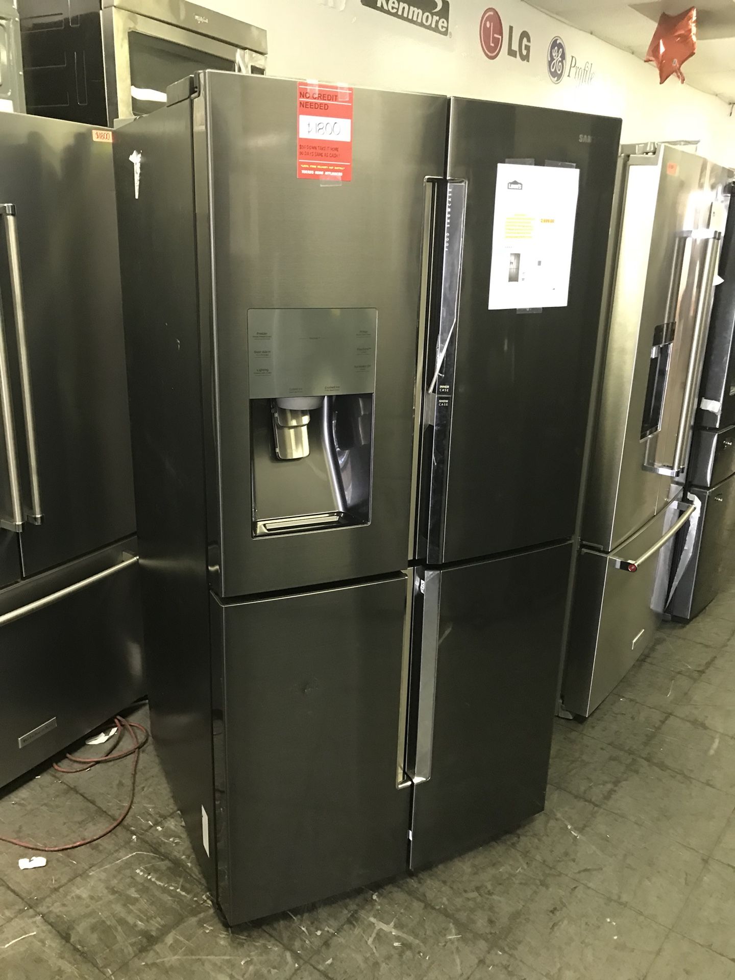 SAMSUNG BLACK STAINLESS FLEX DOOR FRIDGE SHOWCASE DOOR