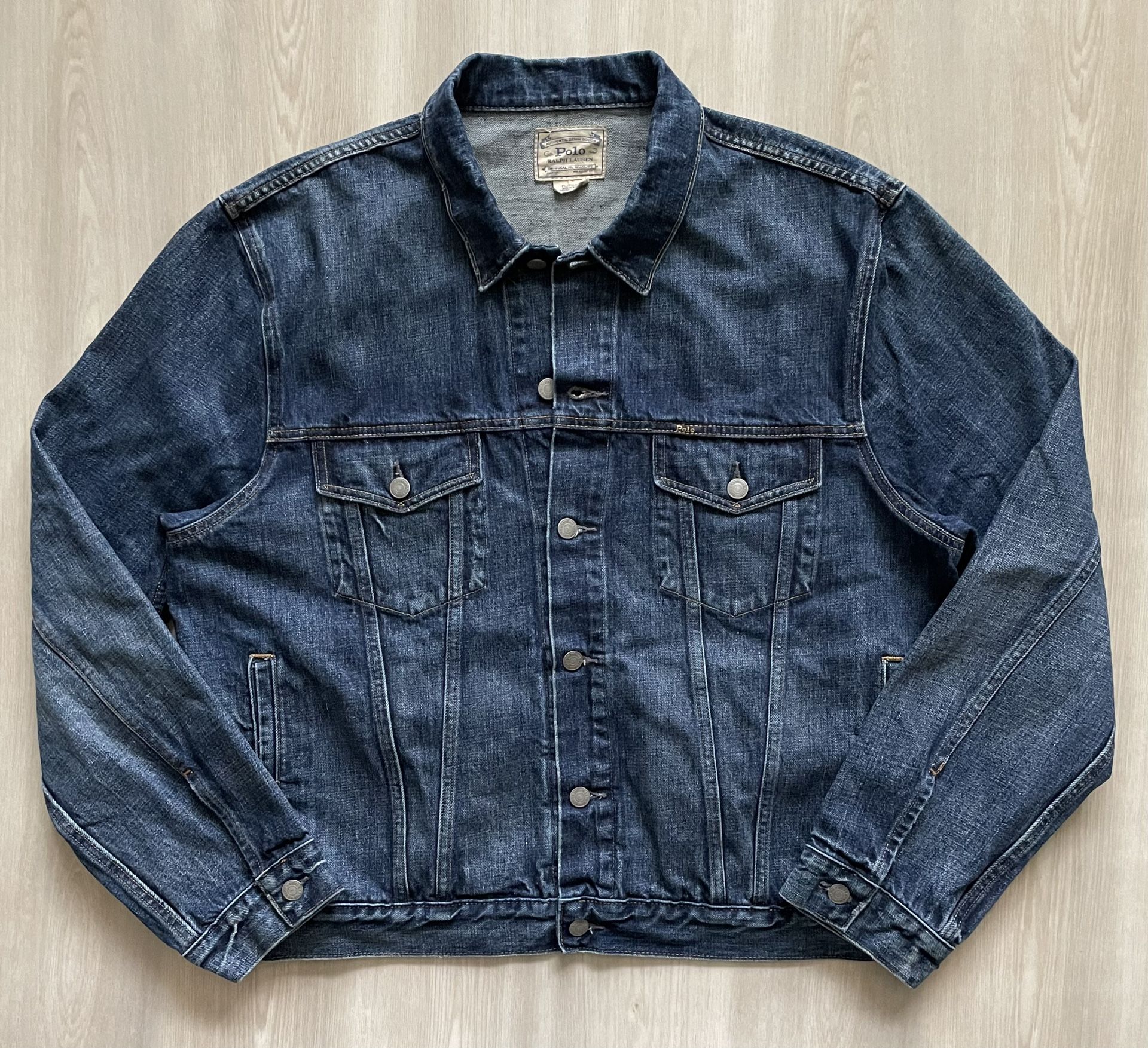 Vintage Polo Ralph Lauren Authentic Denim Goods Jean Jacket Sz 2XL