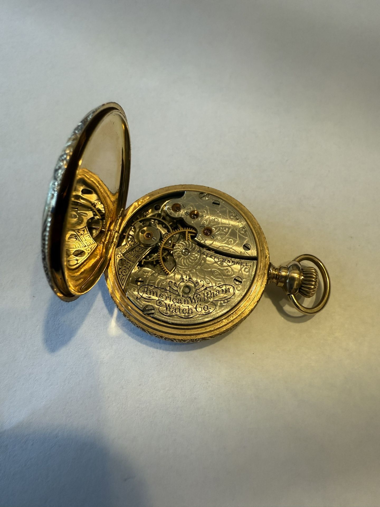 Antique 1901 Waltham 14K Solid Gold Hunter Case Pocket Watch 15 Jewel Seaside Grade – Runs