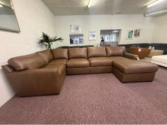 RADLEY • Leather Sectional 4 pc w/ chaise