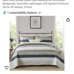 New Finlonte Quilt Queen Size, Queen Quilt Set, 100% Cotton