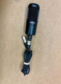Audio-technica AT2020 Cardioid Condenser Mic Microphone wired electric Handheld Portable Lightweight Content Creating Live Streaming Stream Sound Audi