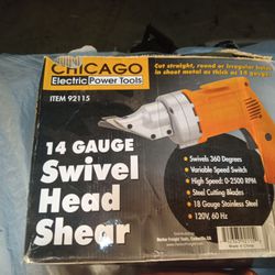 Chicago Electric 14 Guage Swivel Head Shear . Corded. Swivels 360'
