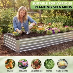 Pick up from Mount Juliet 37122..New Metal Raised Garden Bed, 8x4ft Outdoor Planter Box, Raised Garden Beds for Planting Plants Vegetables, $45 each..