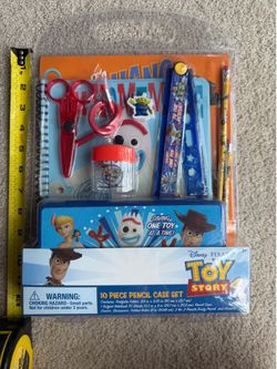 Disney Toy Story School Supply Pack Pencil Case Eraser Sharpener Ruler scissors Folder Notebook  New
