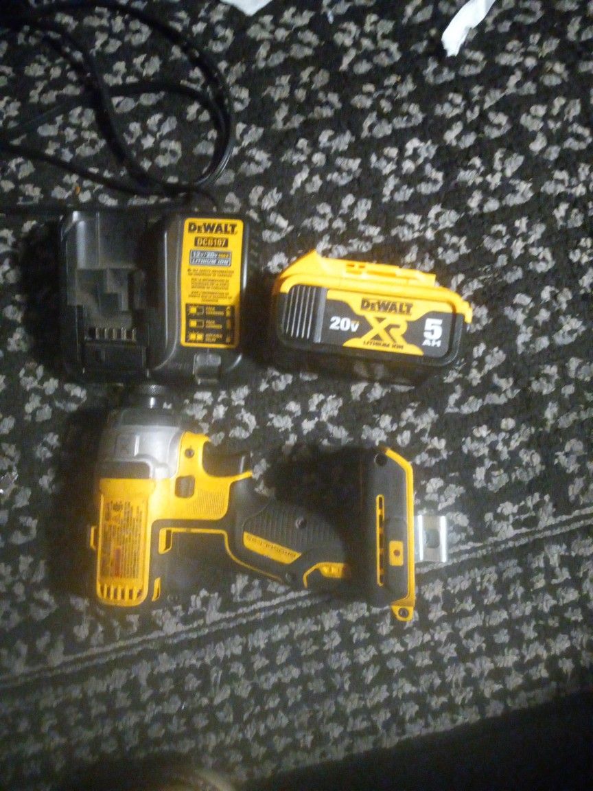 Dewalt 20v Brushless Impact 3 Speed, With 5.0 Battery And Charger
