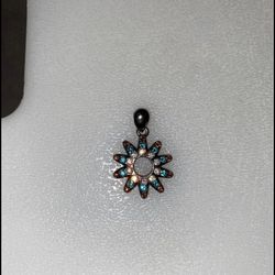 Turquoise and brown spur Pendant