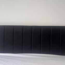 Black Suede Bed Frame With Mattress 