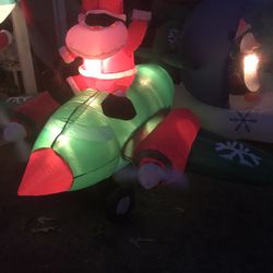 Large Light Up Inflatable Airplane With Moving Propellers And Lights Only $50