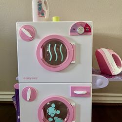Authentic American Girl Bitty Baby Washer & Dryer Set for 15 Inch Dolls.  Includes accessories shown.