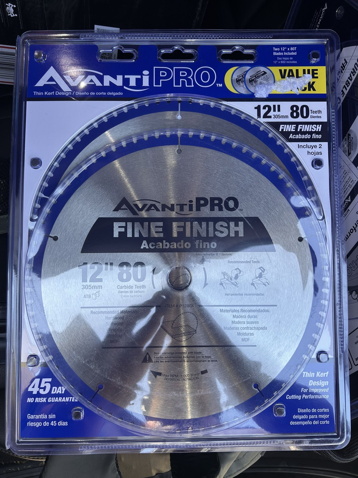 New 12” 80-Tooth Fine Finish Circular Saw Blade (2-Pack)
