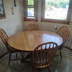 Oak 9 piece Dining table